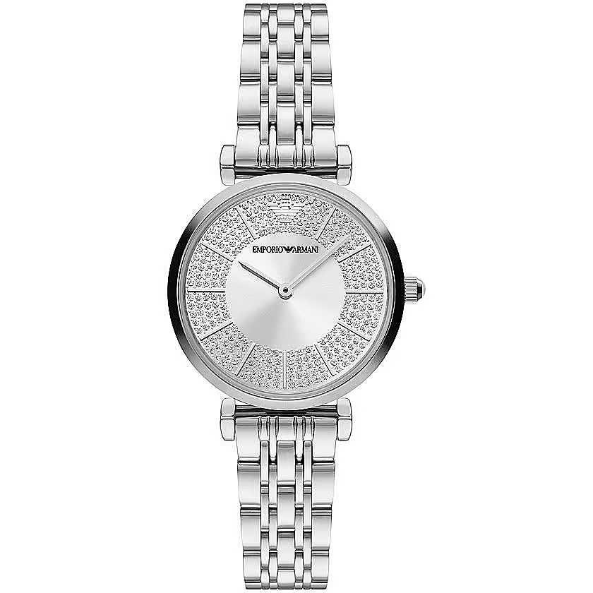 Emporio Armani Women Watch Silver Crystal Sunburst AR11445