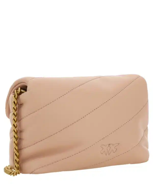 PINKO Chic Love Puff Bag - Blush Quilted Crossbody 2