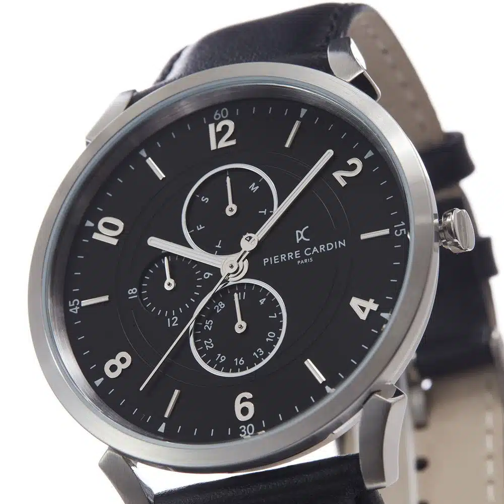 Pierre Cardin Chronograph Black Leather Dial