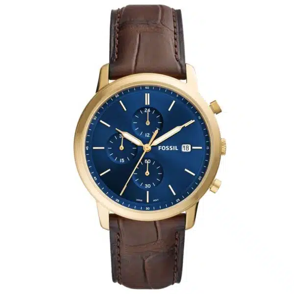 Fossil Elegant Gouden Kast Horloge Heren