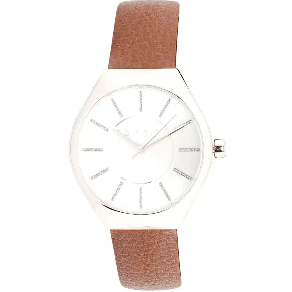 Esprit Vrouwen Horloge Bruin Leren Band