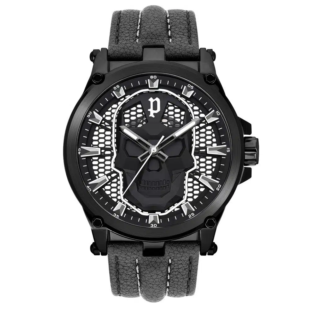 Police Men Watch Skull Design Black