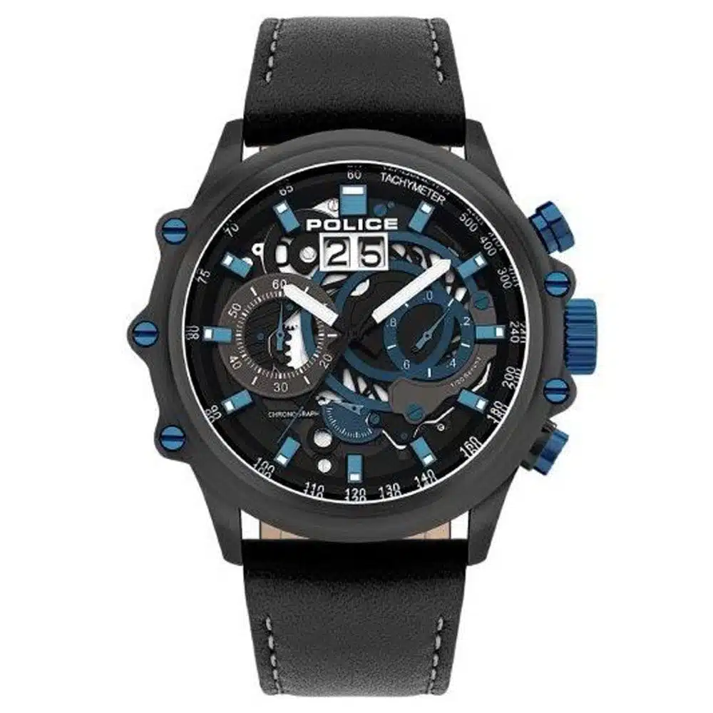 Police Multifunctional Men Watch Black