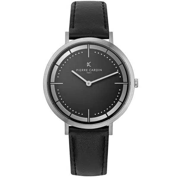 Pierre Cardin leren herenhorloge - Zwart