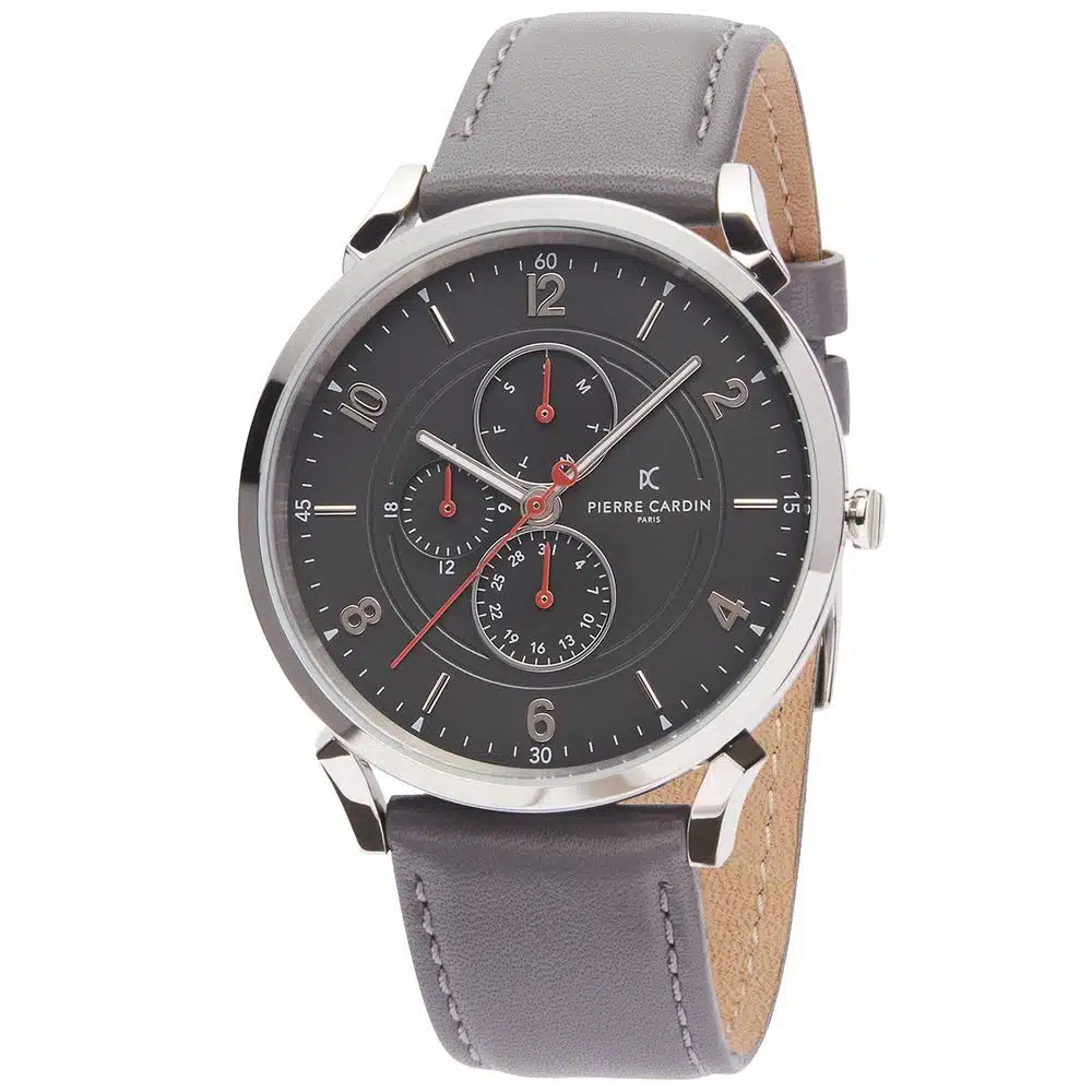 Pierre Cardin Quartz Watch Grey Leather