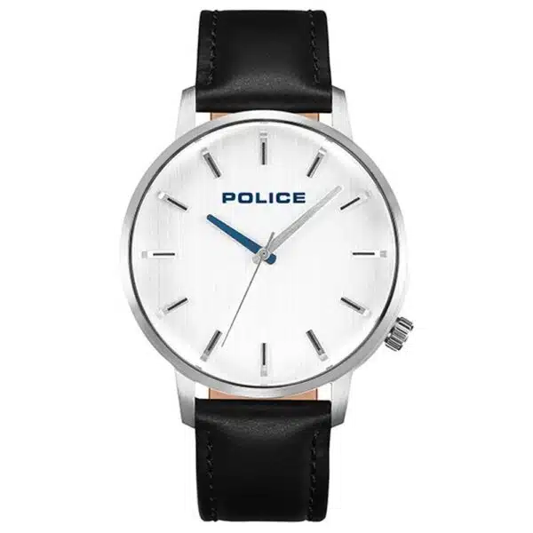 Police Quartz Men Watch Black Leather